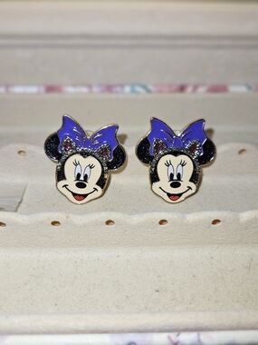 Disney x Baublebar Minnie Mouse Halloween Cat Ears Purple Bow Earrings